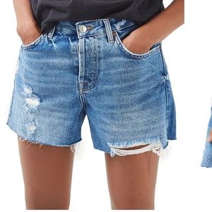 Topshop Ashley Ripped Boyfriend Shorts